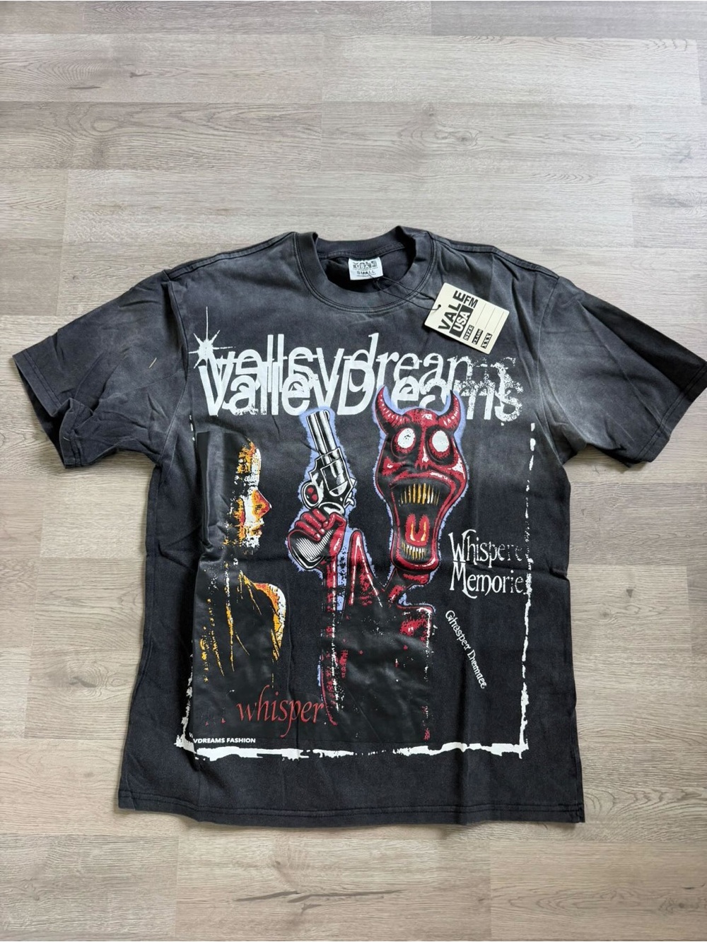Valleydreams Black Graphic Short Sleeve Tee - Whisper Memories